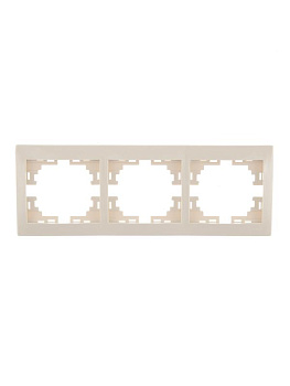 Рамка 3-м Mira горизонт. крем. LEZARD 701-0300-148