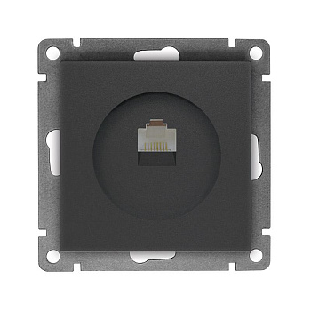 Розетка компьютерная 1-м СП Афина RJ45 кат.5E механизм графит Universal A0051-Gr Розетка компьютерная 1-м СП Афина RJ45 кат.5E механизм графит Universal A0051-Gr