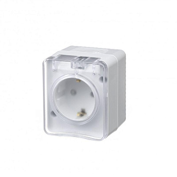 Розетка ОП AtlasDesign Profi54 с заземл. со шторками 16А 250В бел. SchE ATN540145