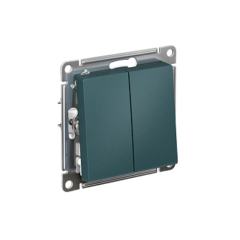 Выключатель 2-кл. СП AtlasDesign 10А IP20 (сх. 5) 10AX механизм изумруд SchE ATN000851