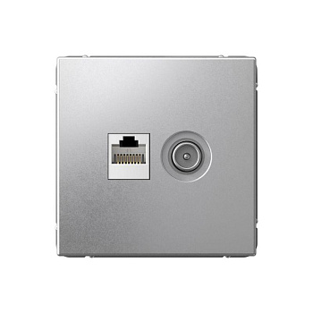 Розетка компьютерная + телевизионная 2-м ArtGallery RJ45 + TV кат.5E алюм. SE GAL000389 Розетка компьютерная + телевизионная 2-м ArtGallery RJ45 + TV кат.5E алюм. SE GAL000389