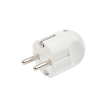 Вилка Евро прямая 16А с заземл. бел. Rexant 16-0732 Вилка Евро прямая 16А с заземл. бел. Rexant 16-0732