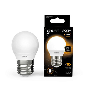 Лампа светодиодная Black Globe E27 9.5Вт 3000К Gauss 105102110 Лампа светодиодная Black Globe E27 9.5Вт 3000К Gauss 105102110