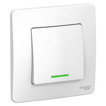 Выключатель 1-кл. СП Blanca 10А IP20 (сх. 1) 250В с подсветкой бел. SchE BLNVS010111