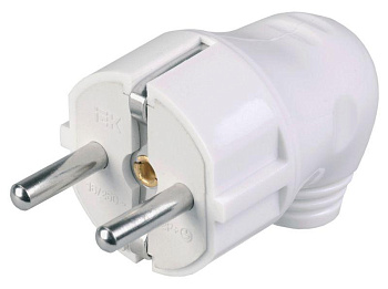 Вилка угловая ВПу11-01-Ст разборная с заземл. 16А бел. IEK EVP11-16-01-K01 Вилка угловая ВПу11-01-Ст разборная с заземл. 16А бел. IEK EVP11-16-01-K01
