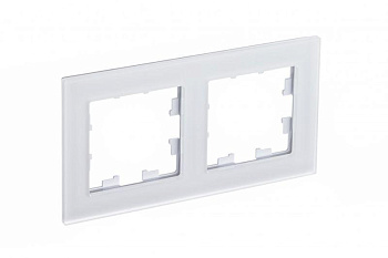 Рамка 2-м AtlasDesign Nature матов. стекло бел. SchE ATN330102