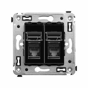 Розетка компьютерная 2-м СП Avanti "Черный квадрат" RJ45 кат.5E DKC 4402464 Розетка компьютерная 2-м СП Avanti "Черный квадрат" RJ45 кат.5E DKC 4402464