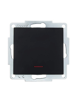 Механизм выключателя1кл. СП с индик. VESNA черн. бархат LEZARD 742-4288-111