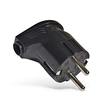 Вилка электрическая угловая 16А 250В с заземл. черн. (еврослот) UNIVersal А0105 Вилка электрическая угловая 16А 250В с заземл. черн. (еврослот) UNIVersal А0105