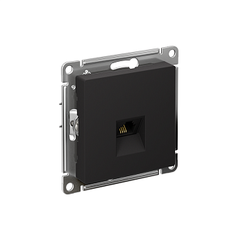 Розетка телефонная 1-м СП AtlasDesign RJ11 механизм карбон SchE ATN001081