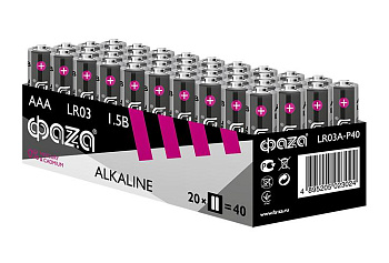 Элемент питания щелочной AAA/LR03 1.2В Alkaline Pack-40 (уп.40шт) ФАZА 5023024 Элемент питания щелочной AAA/LR03 1.2В Alkaline Pack-40 (уп.40шт) ФАZА 5023024