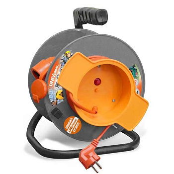 Удлинитель на катушке 1х40м с заземл. 10А IP54 У10-027 термо ПВС 3х1 розетки с защ. крышкой UNIVersal 1678