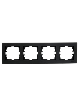 Рамка 4-местн. горизонт. VESNA черн. бархат LEZARD 742-4200-149