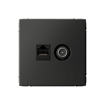 Розетка компьютерная + телевизионная 2-м ArtGallery RJ45 + TV кат.5E базальт SE GAL001489 Розетка компьютерная + телевизионная 2-м ArtGallery RJ45 + TV кат.5E базальт SE GAL001489