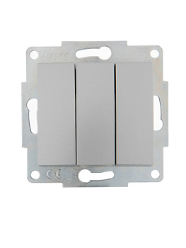 Механизм выключателя 3-кл. 1п СП Karina 10А IP20 матов. серебр. LEZARD 707-4388-109