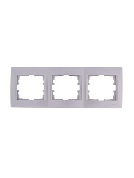 Рамка 3-м Karina горизонт. матов. серебр. LEZARD 707-4300-148