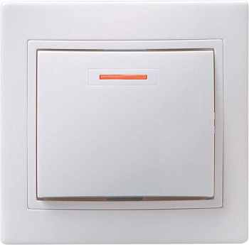 Выключатель 1-кл. СП Кварта 10А IP20 ВС10-1-1-КБ с индикацией бел. IEK EVK11-K01-10-DM