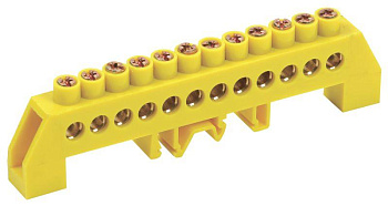 Шина PE "земля" в комб. DIN-изол. "Стойка" ШНИ-8х12-12-КС-Ж IEK YNN10-812-12DP-K05 