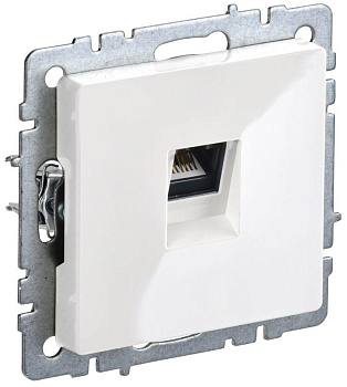 Розетка компьютерная СП RJ45 кат.5E BRITE РК10-БрБ бел. IEK BR-K10-1-K01 Розетка компьютерная СП RJ45 кат.5E BRITE РК10-БрБ бел. IEK BR-K10-1-K01