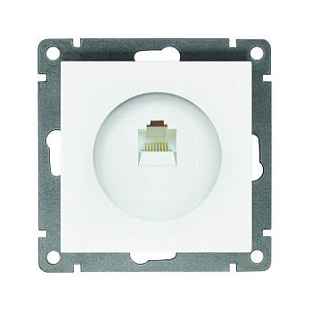 Розетка компьютерная 1-м СП Афина RJ45 кат.5E механизм бел. Universal A0051 Розетка компьютерная 1-м СП Афина RJ45 кат.5E механизм бел. Universal A0051