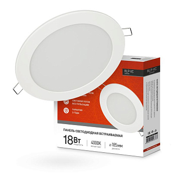 Светильник светодиодный RLP-VC 18Вт 230В 4000К 1440лм 185мм бел. (Аналог Downlight) IP40 IN HOME 4690612023373