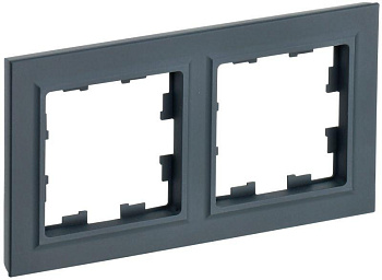 Рамка 2-м BRITE РУ-2-БрГ графит IEK BR-M22-K53