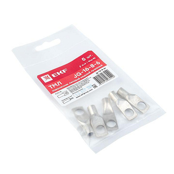 Наконечник силовой медный луженый JG-16-8-6 (ТМЛ) (уп.5шт) EKF jg-16-8-6r Наконечник силовой медный луженый JG-16-8-6 (ТМЛ) (уп.5шт) EKF jg-16-8-6r