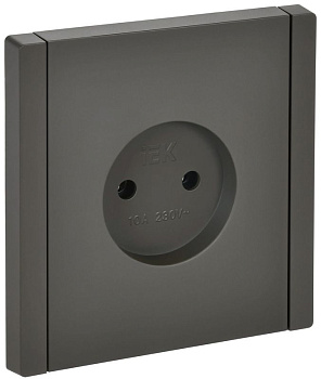 Розетка 1-м СП FORTE&PIANO FP318 10А без заземл. без защ. шторок винт. крепл. сер. IEK FP-R10-10-K03