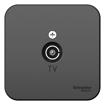 Розетка телевизионная TV ОП Blanca коннектор с изолир. пластиной антрацит SchE BLNTA000016