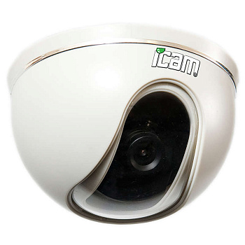 Видеокамера цветная купольная (матр. ПЗС 1/4; 500 ТВЛ; фокусное расст. 3.6 мм; 53град.; 0.8лк) iCAM iDOME 500 