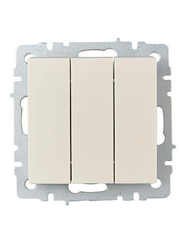 Выключатель 3-кл. СП BRITE ВС10-3-0-БрКр 10А беж. IEK BR-V30-0-10-K10