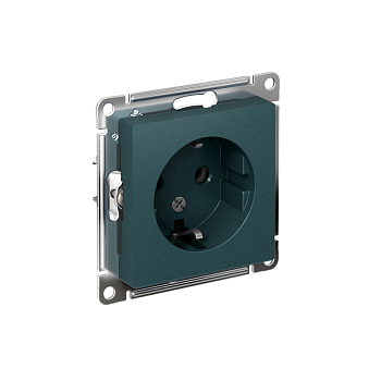 Розетка 1-м СП AtlasDesign 16А IP20 с заземл. механизм изумруд SchE ATN000843