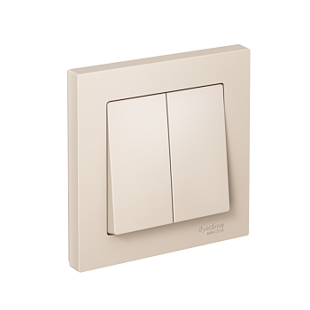 Выключатель 2-кл. СП AtlasDesign 10А IP20 (сх. 5) 10AX в сборе беж. SchE ATN000252