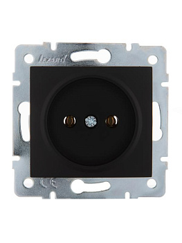 Механизм розетки 1-м СП Karina 16А IP20 без заземл. термопласт черн. бархат LEZARD 707-4288-121B