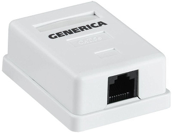 Розетка информационная RJ45 кат.5е UTP 1 порт настенная GENERICA ITK CS2-1C5EU-12-G Розетка информационная RJ45 кат.5е UTP 1 порт настенная GENERICA ITK CS2-1C5EU-12-G