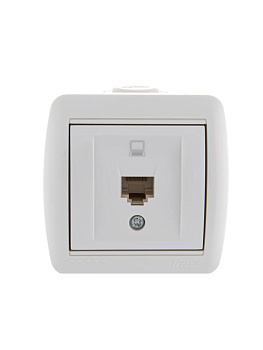 Розетка компьютерная 1-м ОП Ната RJ45 бел. LEZARD 710-0200-139