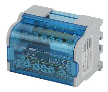 Шины на DIN-рейку в корпусе (кросс-модуль) ШНК 2х7 L+PEN NO-224-13 ЭРА Б0043931 