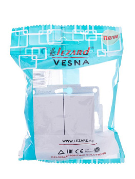 Механизм выключателя 2-кл. СП VESNA бел. LEZARD 742-0288-101