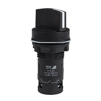 Переключатель 2 положения OptiSignal Compact D22 С7-S-210 черн. 1НО XB7ND21 КЭАЗ 362133