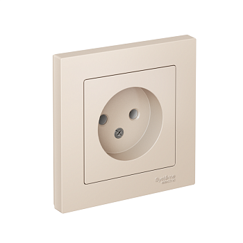 Розетка 1-м СП AtlasDesign 16А IP20 без заземл. в сборе беж. SchE ATN000240