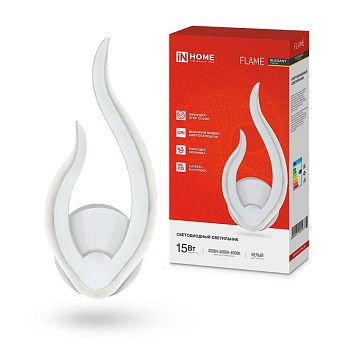 Светильник светодиодный ELEGANT FLAME STEP COLOR 15Вт 3000-6500К 1200лм 230В бел. IN HOME 4690612051437 Светильник светодиодный ELEGANT FLAME STEP COLOR 15Вт 3000-6500К 1200лм 230В бел. IN HOME 4690612051437