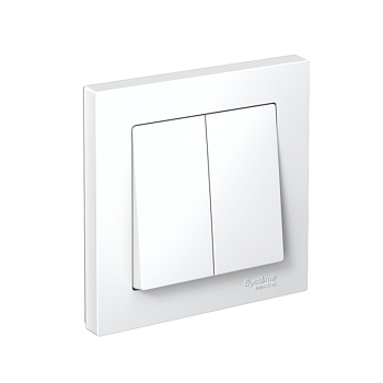 Выключатель 2-кл. СП AtlasDesign 10А IP20 (сх. 5) 10AX в сборе бел. SchE ATN000152