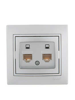 Розетка компьютерная 2-м СП Мира RJ45 метал. сер. LEZARD 701-1010-141 Розетка компьютерная 2-м СП Мира RJ45 метал. сер. LEZARD 701-1010-141