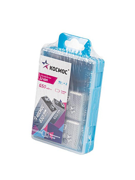 Аккумулятор крона Li-ion 9В 650мАч (уп.2шт) КОСМОС KOCLi9V650mAh2B Аккумулятор крона Li-ion 9В 650мАч (уп.2шт) КОСМОС KOCLi9V650mAh2B