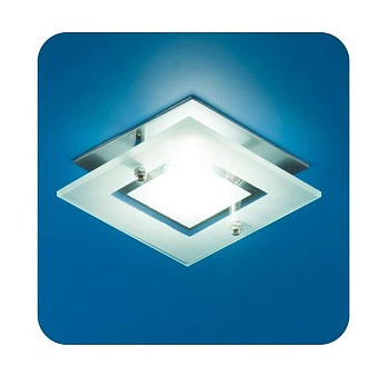 Светильник Quartz 51 3 12 MR16 квадрат. с накладным стеклом матов. хром ИТАЛМАК IT8060