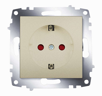 Розетка 1-м СП Cosmo 16А IP20 с заземл. защ. шторки механизм титаниум ABB 619-011400-243