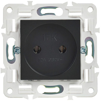 Розетка SKANDY 10А без заземл. без защ. шторок SK-R02Bl черн. IEK SK-R10-10-K02