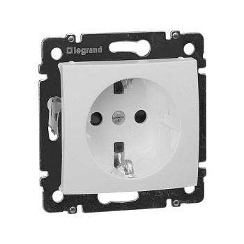 Механизм розетки 1-м СП Valena 16А IP21 2P+E с заземл. защ. шторки немецк. стандарт бел. (DIY-упак.) Leg 694269