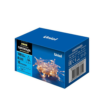Гирлянда LED ULD-S1000-100/DTA WARM WHITE IP20 10м 100 диодов тепл. бел. свет провод прозр. Uniel UL-00007200 Гирлянда LED ULD-S1000-100/DTA WARM WHITE IP20 10м 100 диодов тепл. бел. свет провод прозр. Uniel UL-00007200