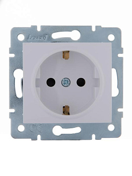 Механизм розетки 1-м СП Karina защ. шторки с заземл. термопласт бел. LEZARD 707-0288-124B